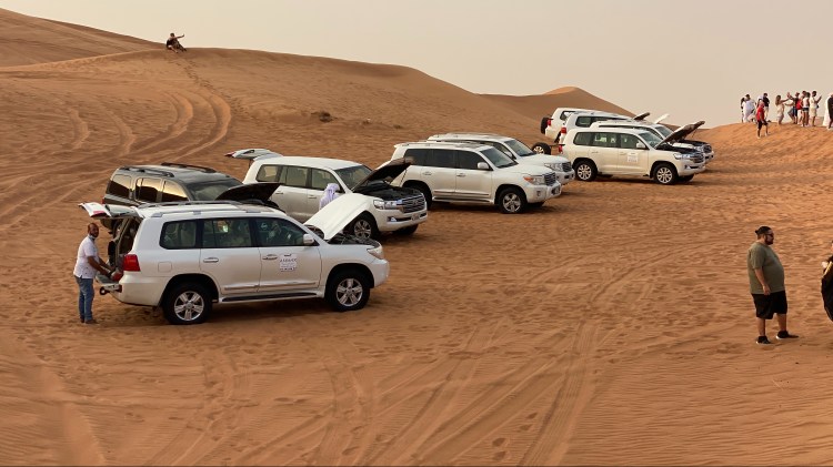 Landcruisers in the Desert of Evening Desert Ride