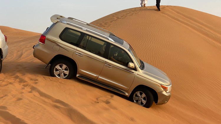 Landcruiser of Evening Desert Ride in the Dubai Desert.